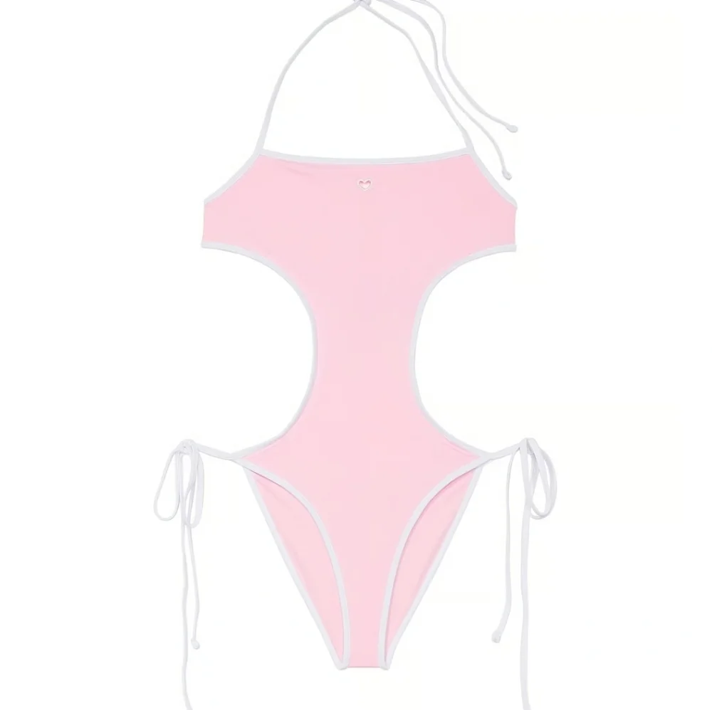 New!Frankies Bikini Amalia‎ One-piece Monokini Pink Heart